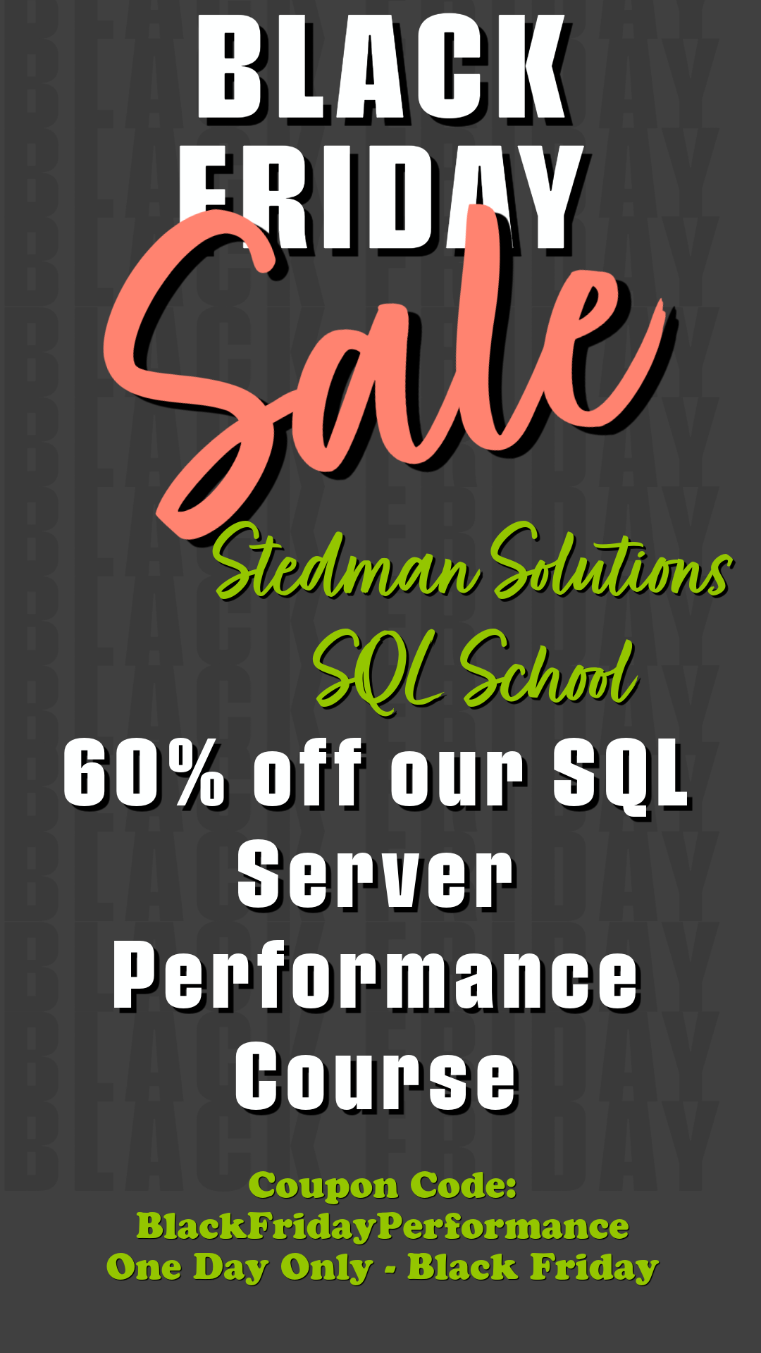60% Off SQL Performance Tuning Course – Black Friday Only