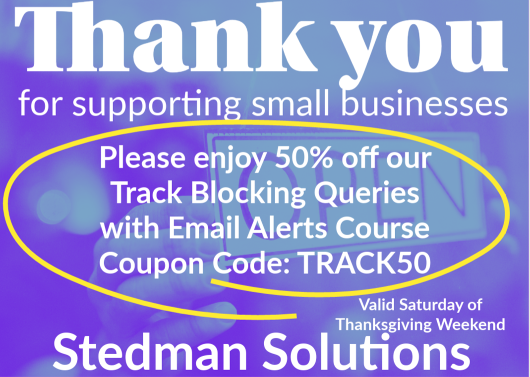 Cyber Monday - 60% off until 8pm pacific time. - Stedman Solutions, LLC.